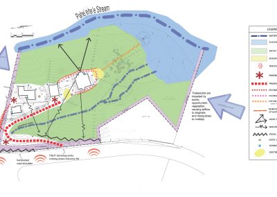 Site analysis diagram of the Honomu Road residential plot.